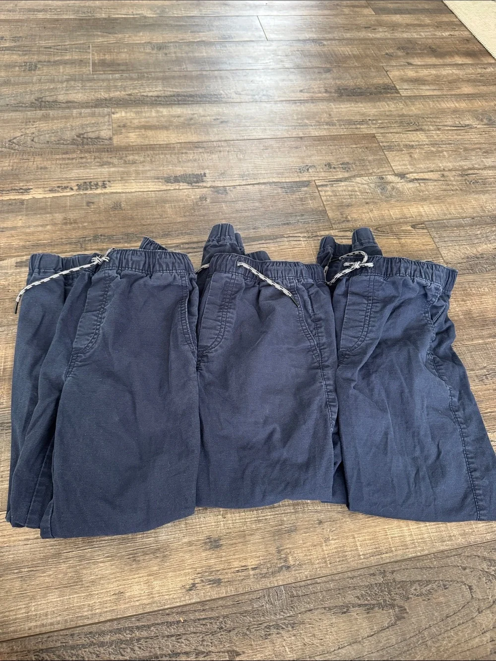 Set of 3 Gap Kids Size L Boys Navy Blue Drawstring Elastic Pants for Uniforms